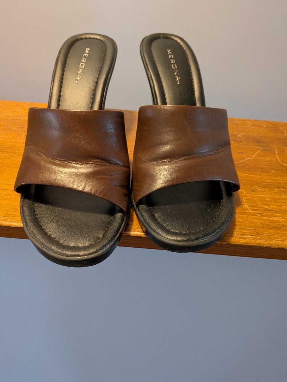 Merona Porscha brown open toe heels